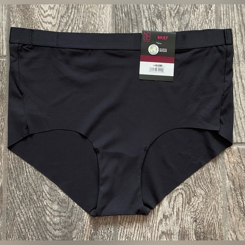 New Nobo, No Boundaries Micro Rib Free Cut Brief Panties You Pick Size Black